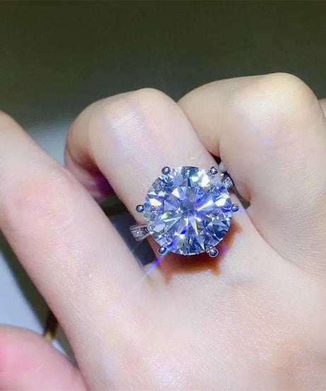 10 Carat Moissanite 925 Sterling Silver Ring - ELY VESSA LLC