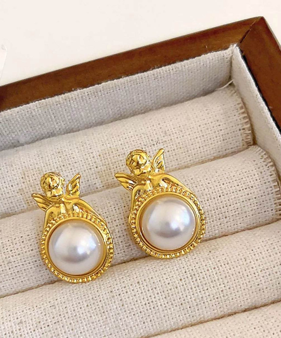 18K Gold-Plated Alloy Geometric Earrings - ELY VESSA LLC