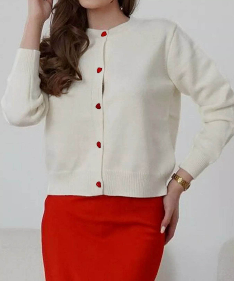 Button-Front Long Sleeve Cardigan - ELY VESSA LLC