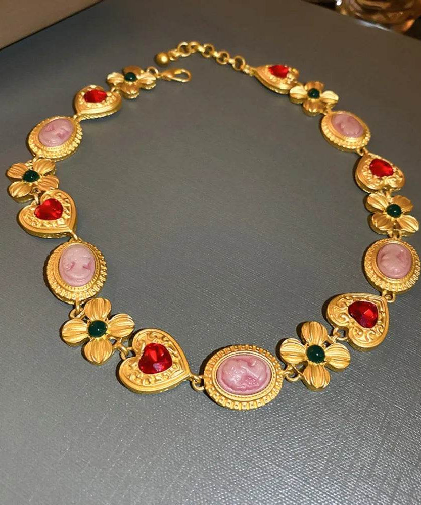 Copper Inlaid Rhinestone Necklace - ELY VESSA LLC