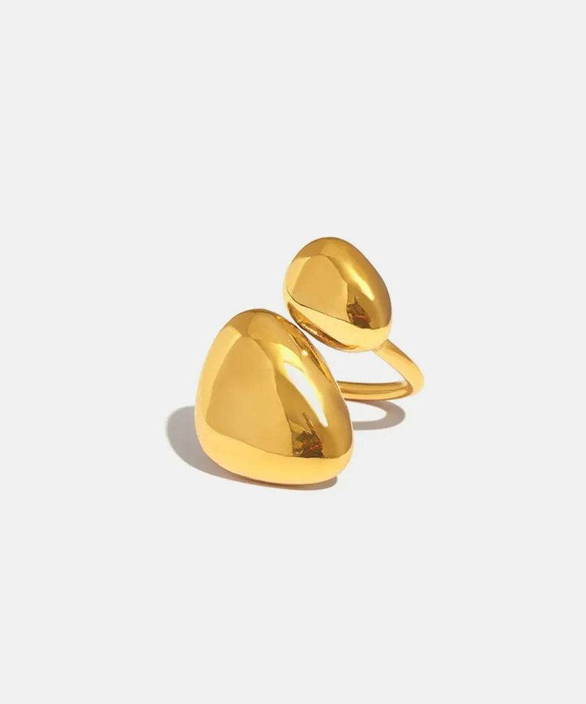 18K Gold-Plated Irregular Bypass Ring - ELY VESSA LLC