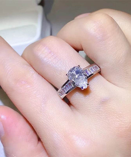 3 Carat Moissanite 925 Sterling Silver Ring - ELY VESSA LLC
