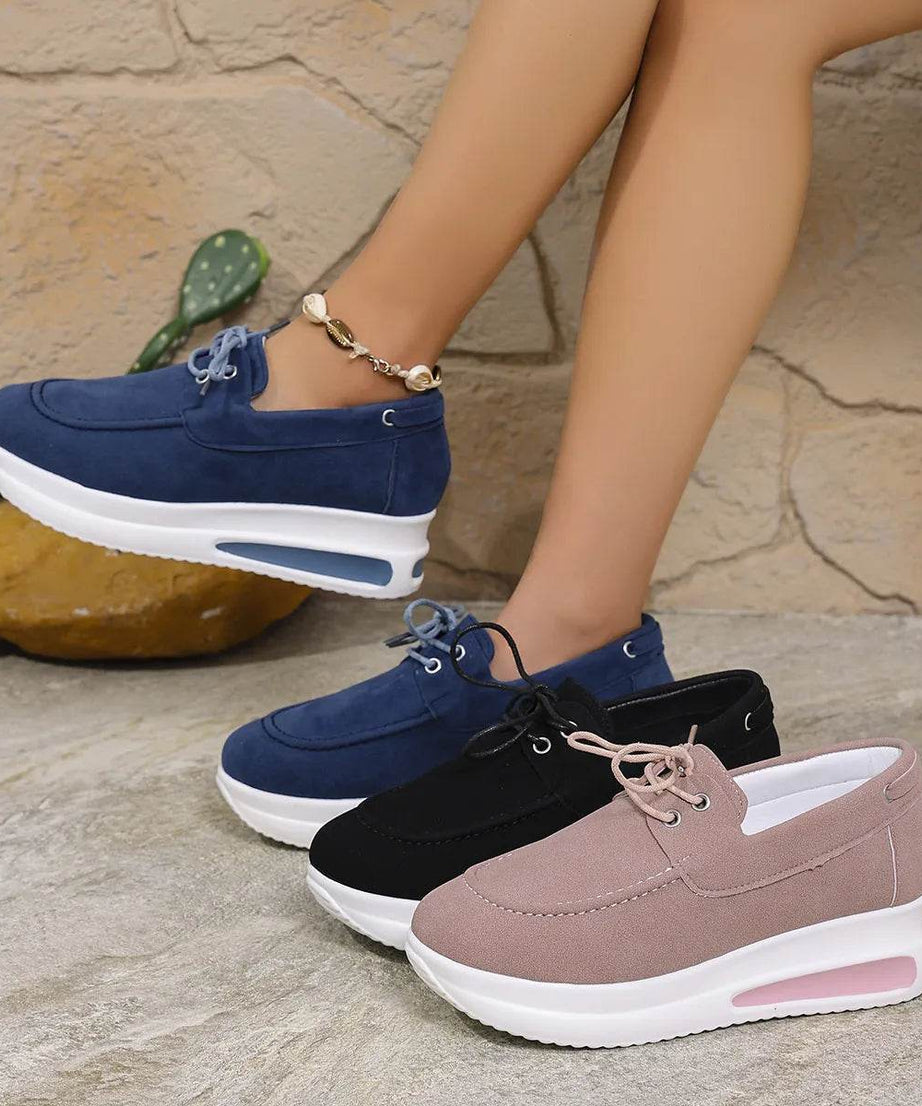 Round Toe Platform Sneakers - ELY VESSA LLC