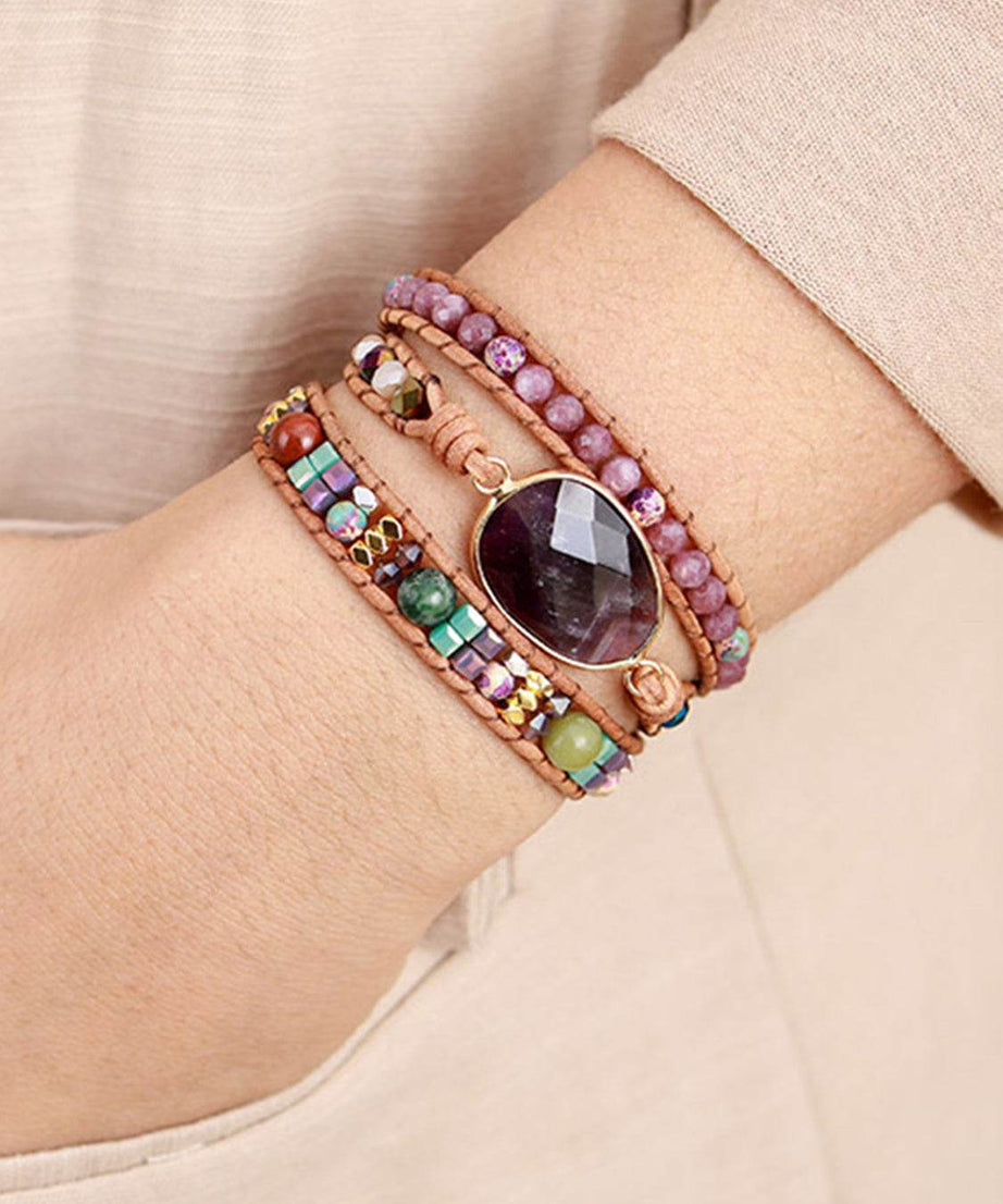 Triple-Layer Amethyst Bracelet - ELY VESSA LLC
