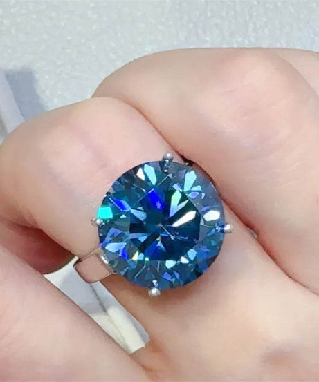 10 Carat 925 Sterling Silver Moissanite Ring - ELY VESSA LLC