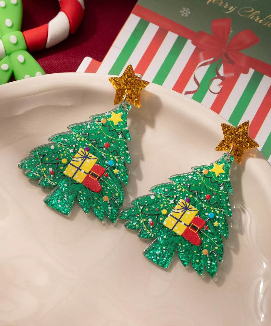 Acrylic Christmas Tree Earrings - ELY VESSA LLC