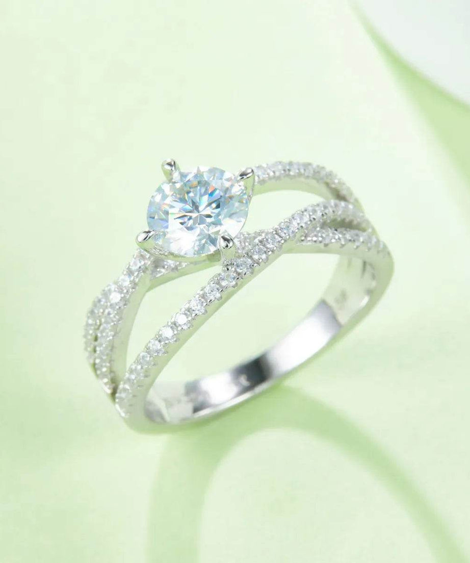 1 Carat Moissanite 925 Sterling Silver Ring - ELY VESSA LLC
