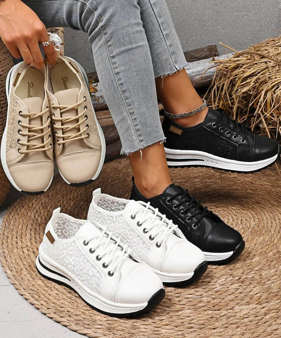 Lace-Up Platform Sneakers - ELY VESSA LLC