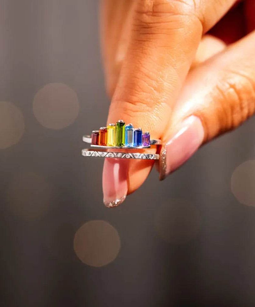 Zircon 925 Sterling Silver Double-Layered Ring - ELY VESSA LLC