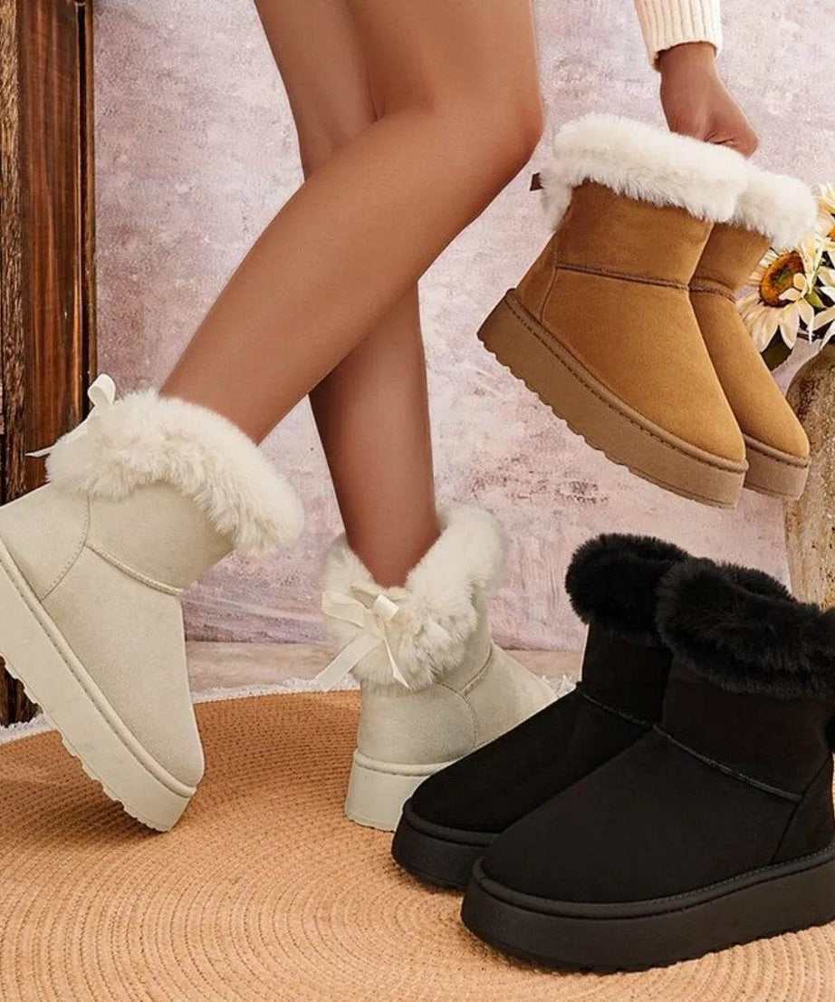 Round Toe Platform Boots - ELY VESSA LLC