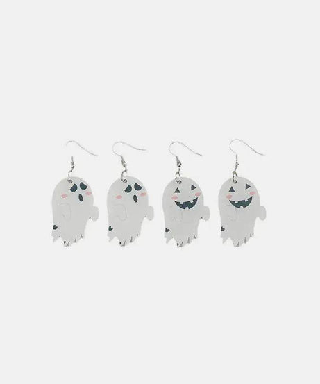 2 Piece Alloy Acrylic Ghost Dangle Earrings - ELY VESSA LLC