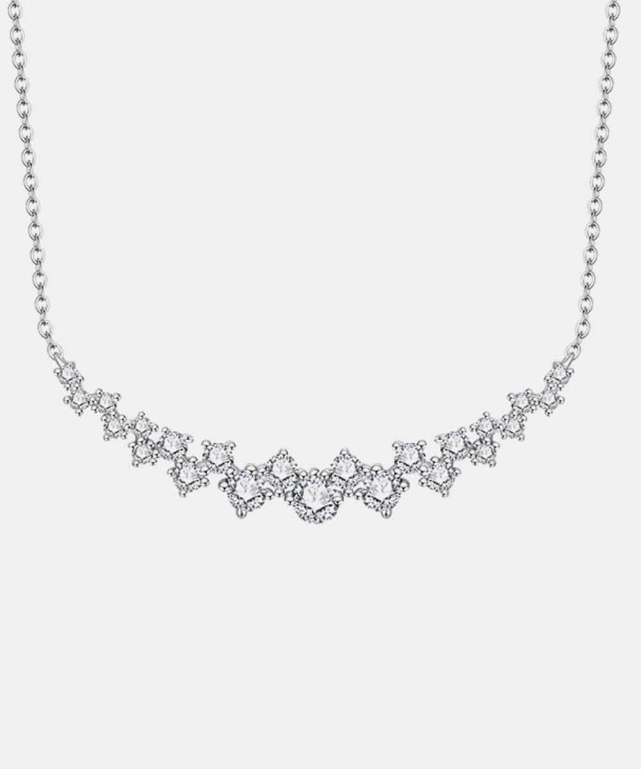 1.64 Carat Moissanite 925 Sterling Silver Necklace - ELY VESSA LLC