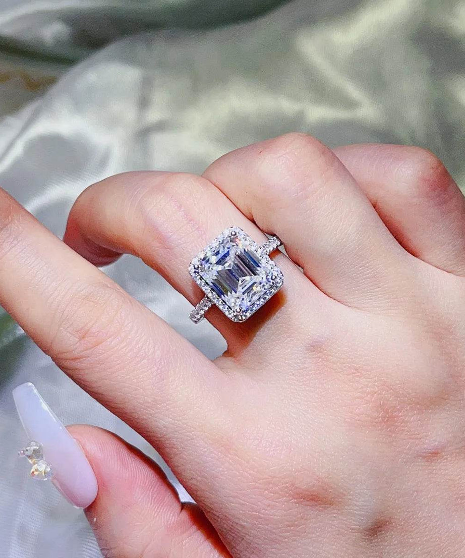 5 Carat Moissanite 925 Sterling Silver Ring - ELY VESSA LLC