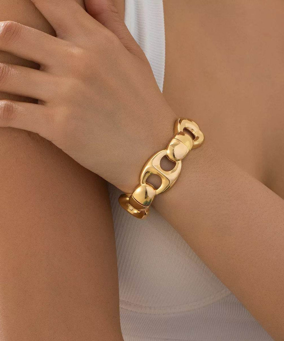 18K Gold-Plated Chain Link Bracelet - ELY VESSA LLC