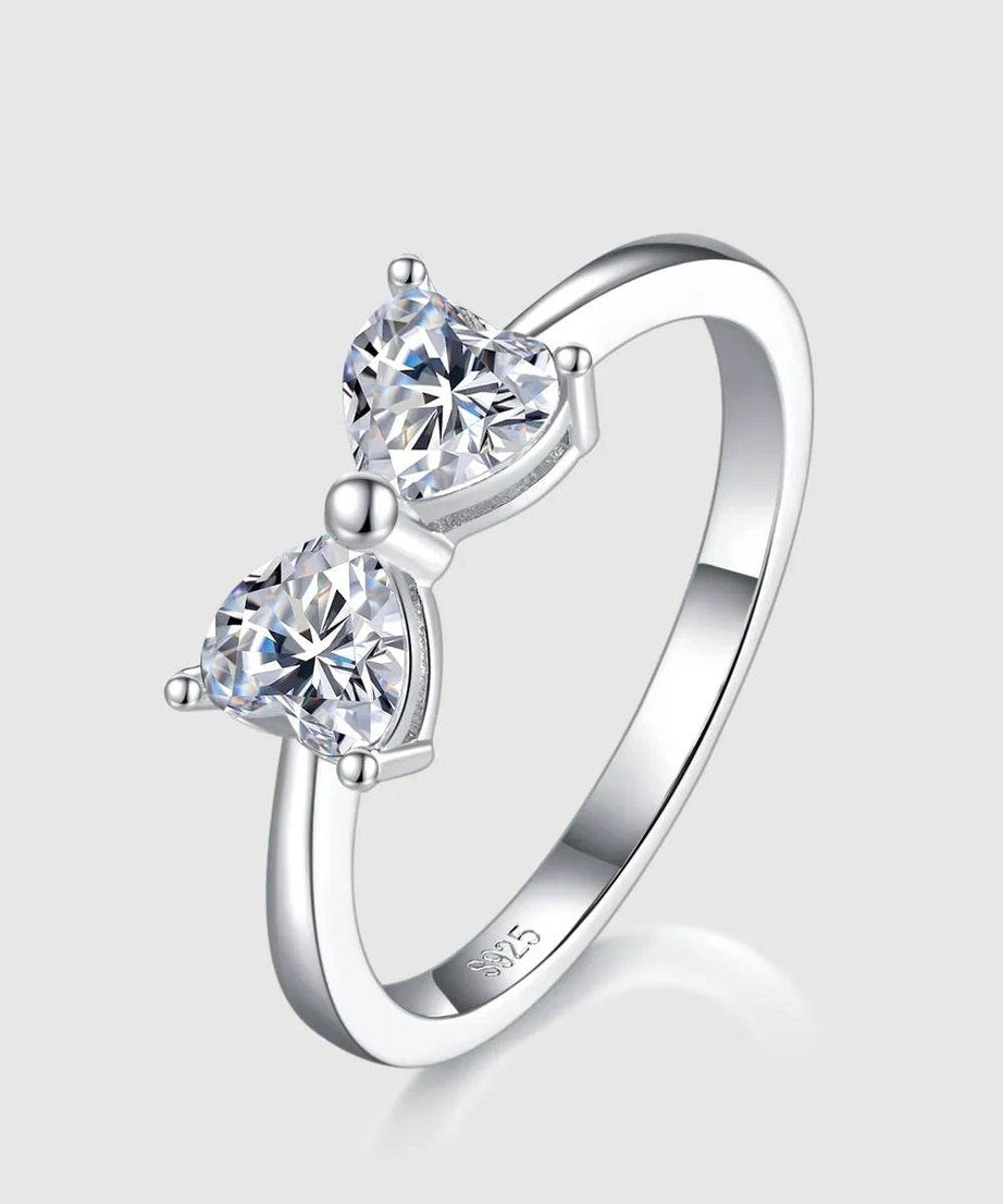 1 Carat Moissanite 925 Sterling Silver Bow Ring - ELY VESSA LLC