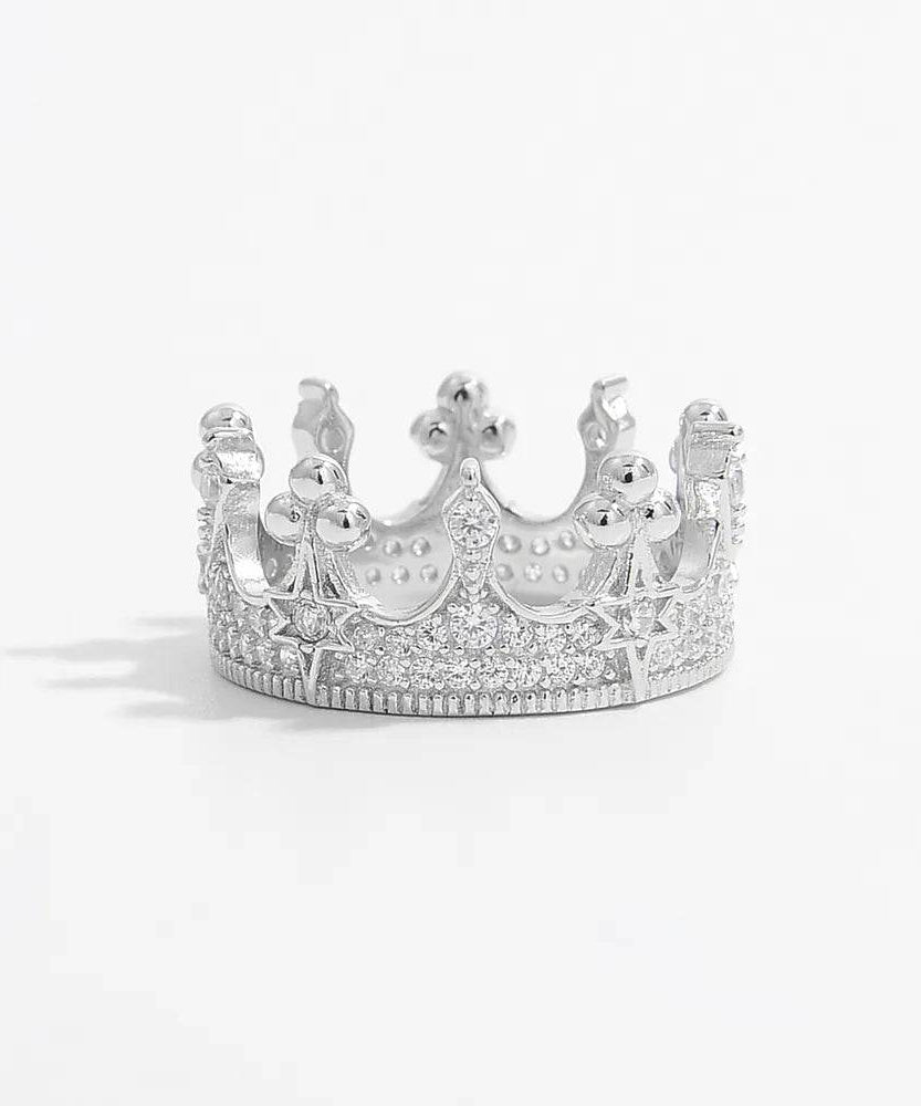 Crown Shape Zircon 925 Sterling Silver Ring - ELY VESSA LLC