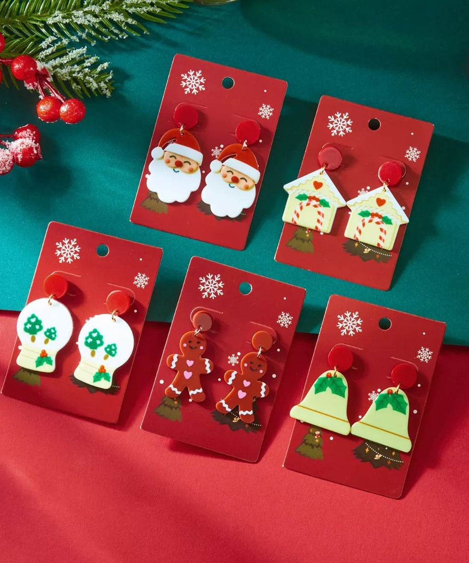 Christmas Acrylic Dangle Earrings - ELY VESSA LLC