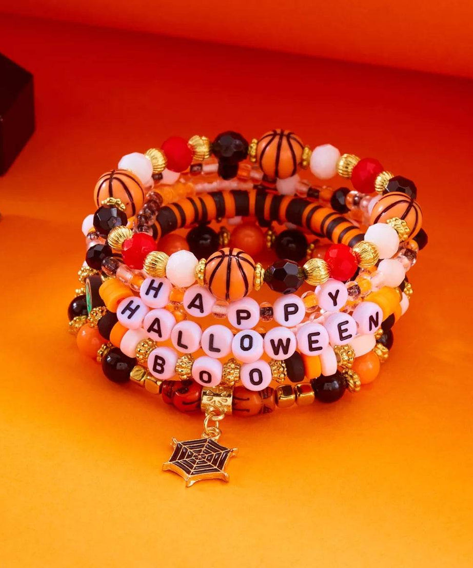 6 Piece Halloween Letter Beaded Bracelet - ELY VESSA LLC