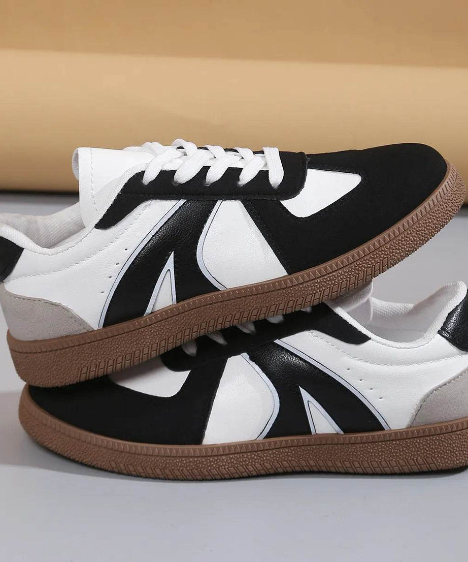 Lace Up Round Toe Sneakers - ELY VESSA LLC
