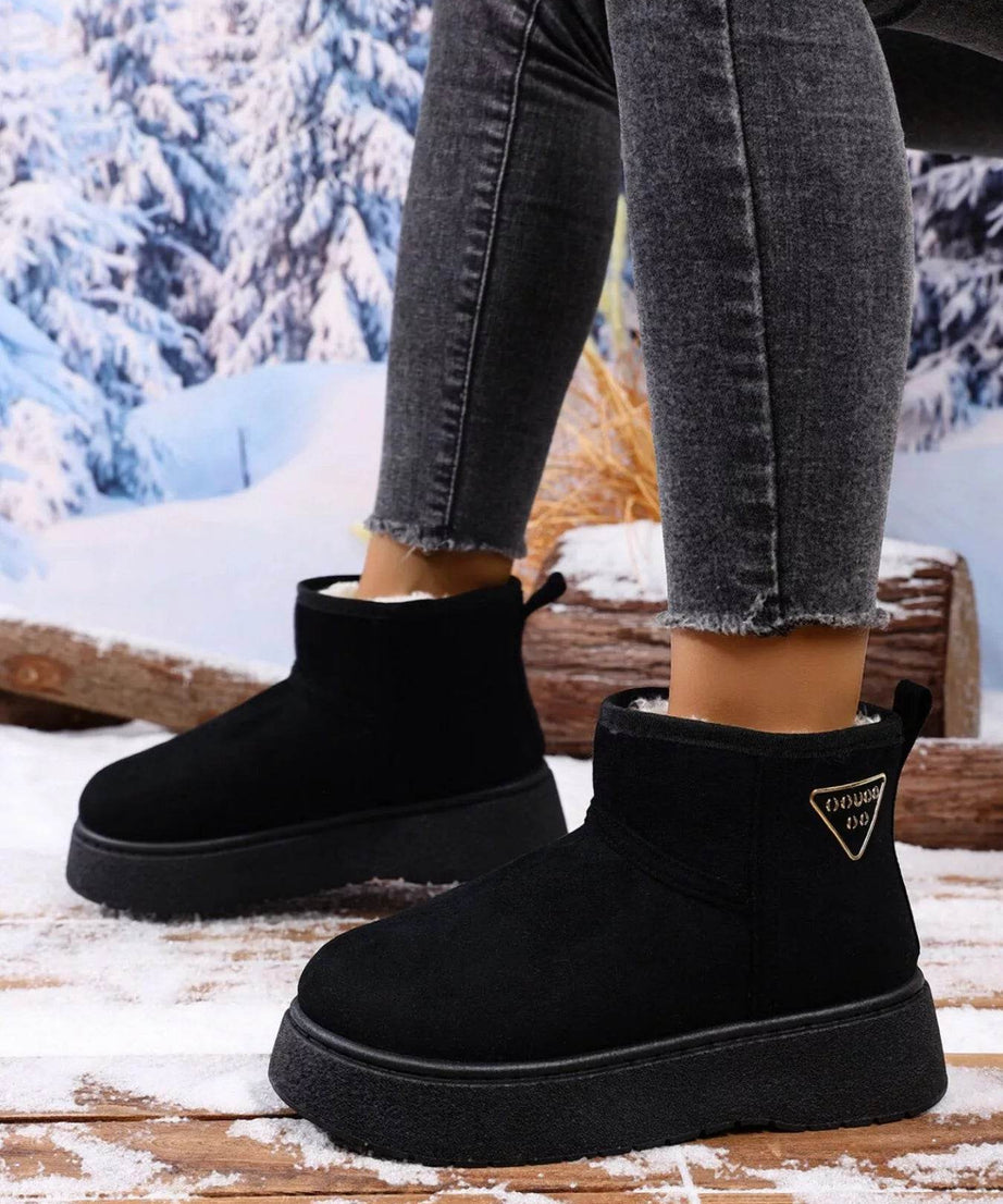 Round Toe Platform Boots - ELY VESSA LLC