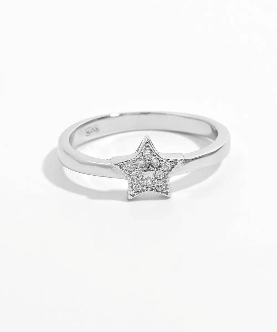 925 Sterling Silver Inland Zircon Star Ring - ELY VESSA LLC