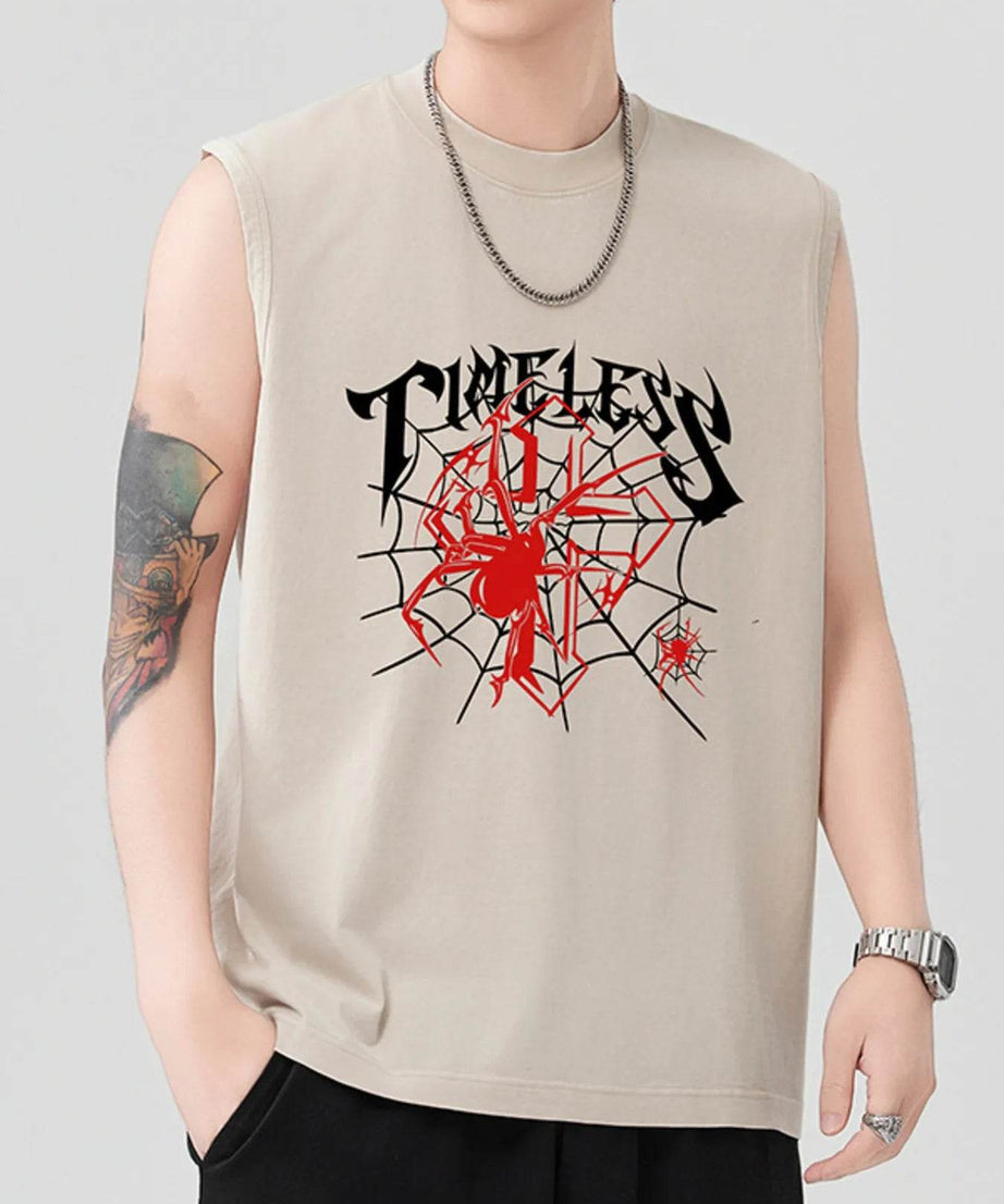 Men's Spider Round Neck Tank - ELY VESSA LLC