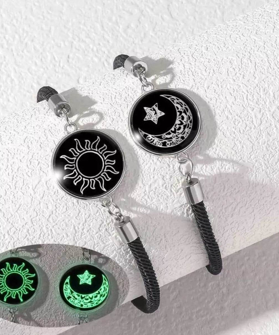 2-Piece Glow-in-the-Dark Sun Moon Bracelet - ELY VESSA LLC
