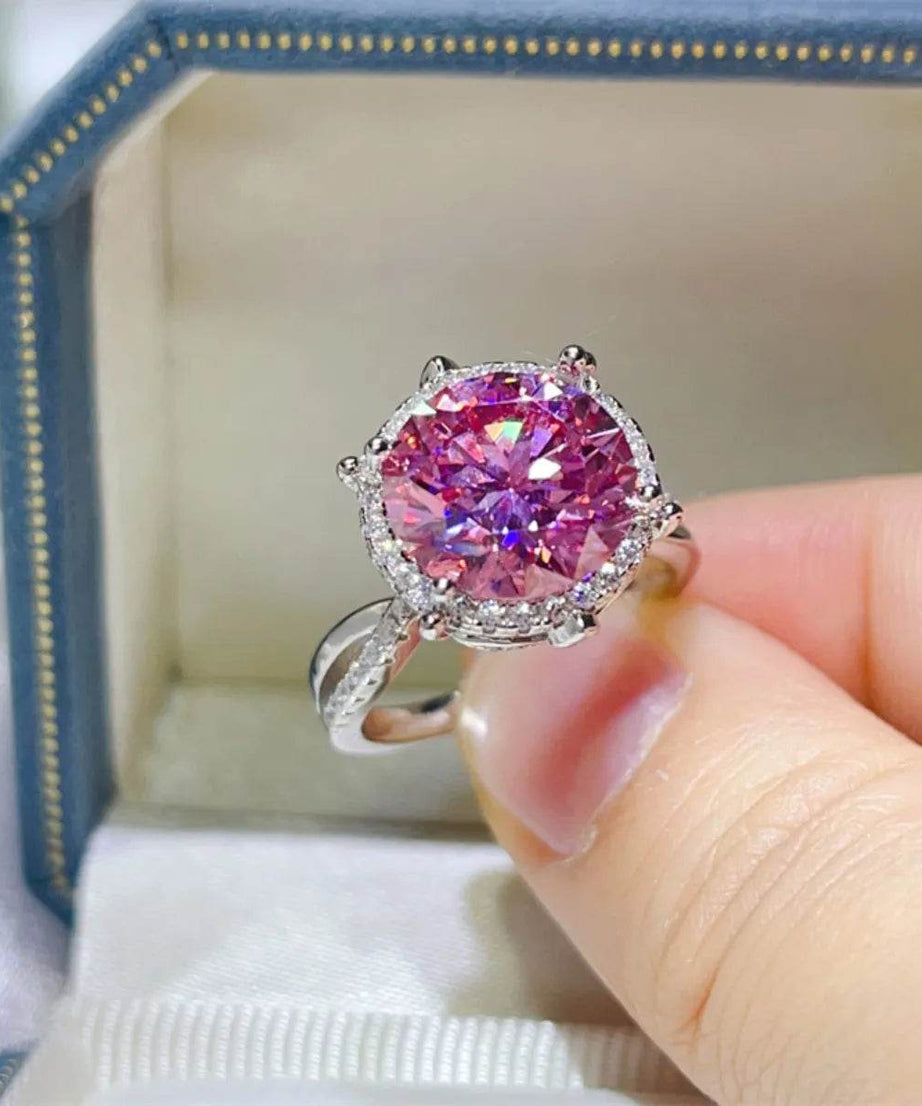 5 Carat Moissanite Halo Engagement Ring - ELY VESSA LLC