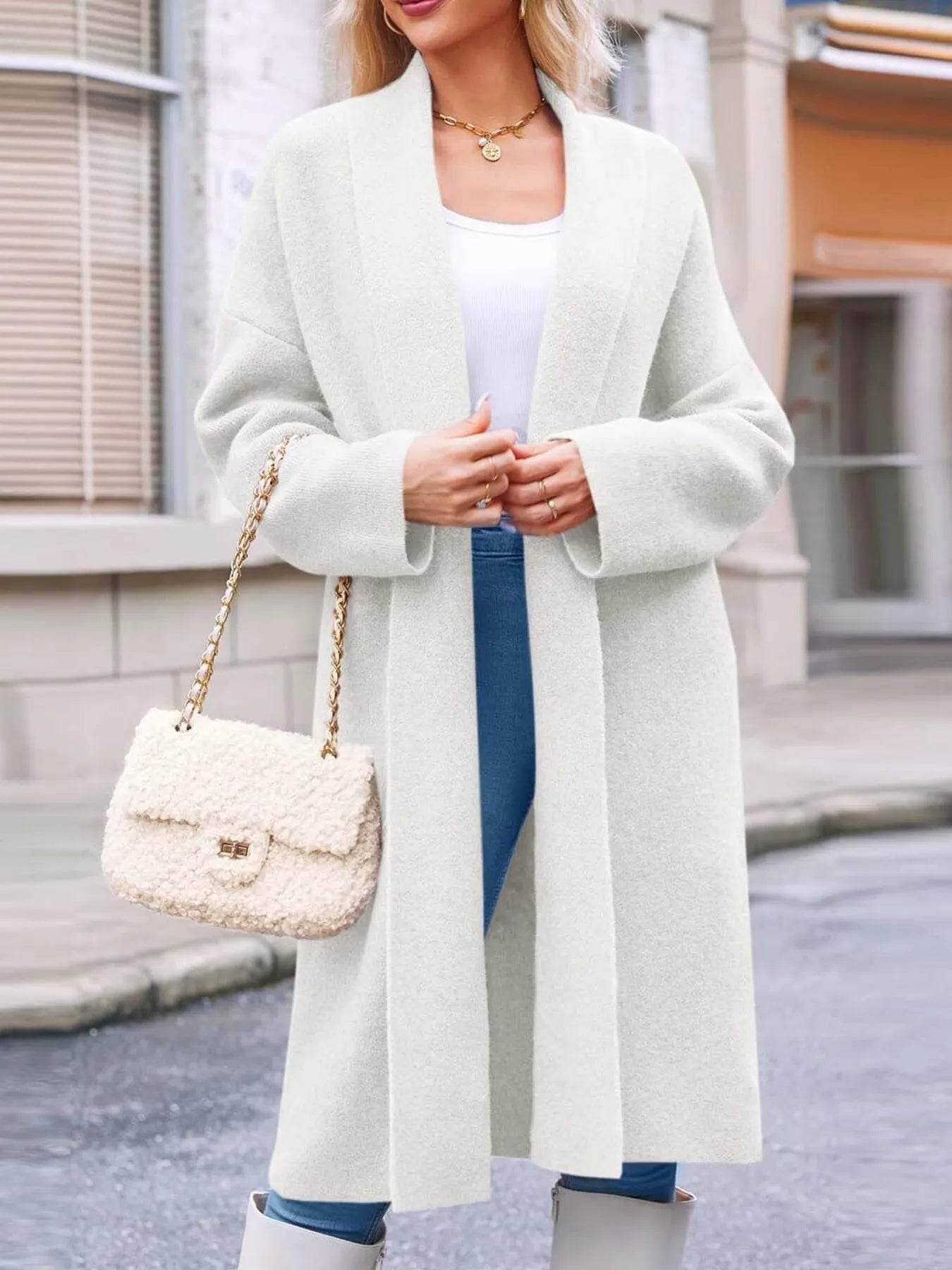 Open Front Longline Coat - ELY VESSA LLC