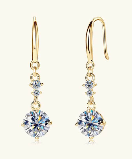 2 Carat Moissanite 925 Sterling Silver Earrings - ELY VESSA LLC