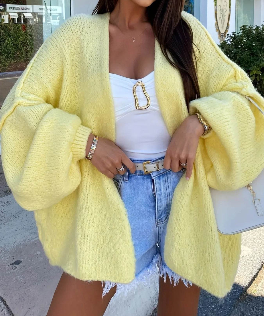 Open Front Long Sleeve Cardigan - ELY VESSA LLC