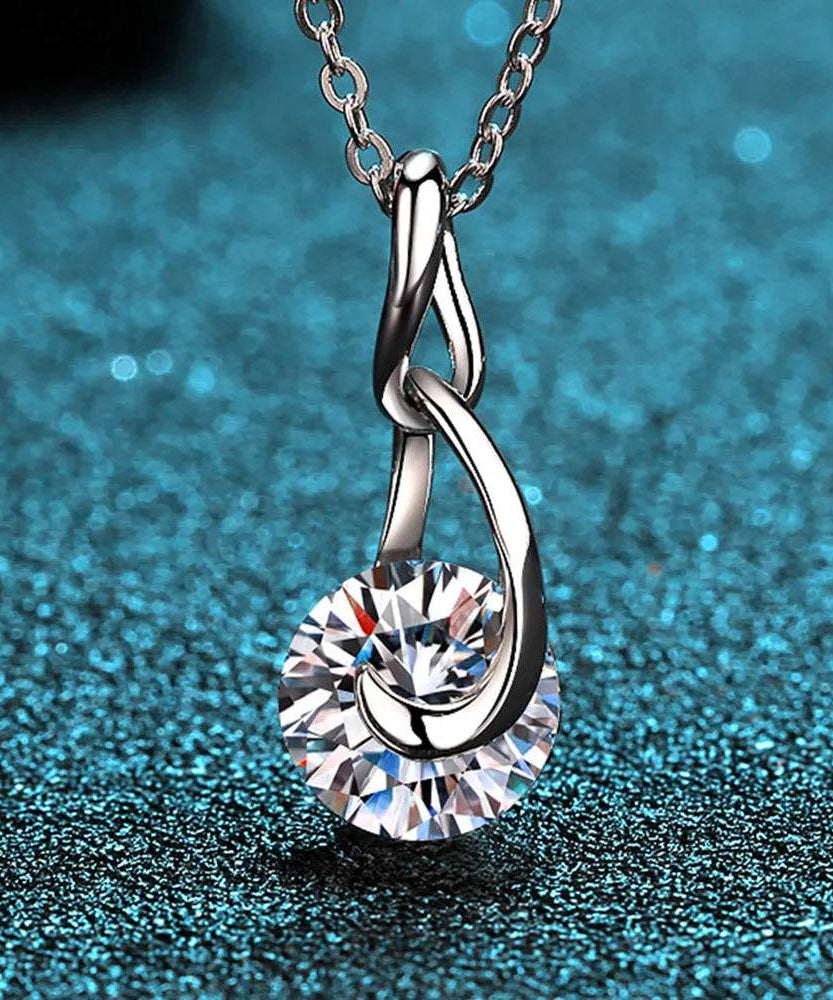 2 Carat Moissanite 925 Sterling Silver Necklace - ELY VESSA LLC