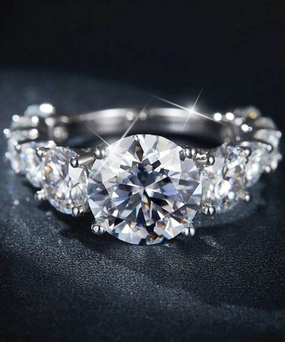 8 Carat Moissanite 925 Sterling Silver Ring - ELY VESSA LLC