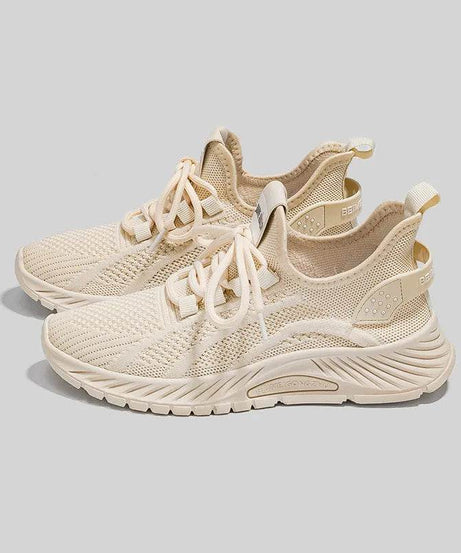Mesh Lace-Up Platform Athletic Shoes - ELY VESSA LLC