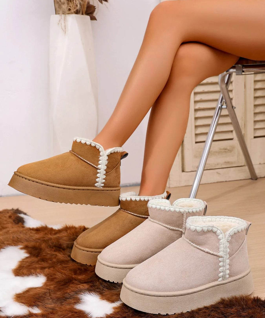Cozy Winter Ankle Boots with Fluffy Fur Lining - ELY VESSA LLC