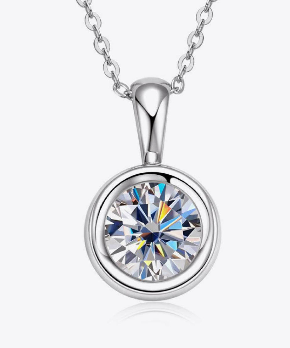 2 Carat Moissanite 925 Sterling Silver Necklace - ELY VESSA LLC