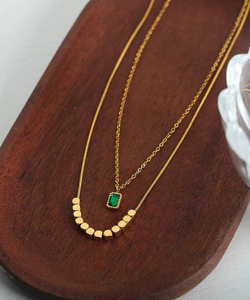 18K Gold-Plated Double-Layered Necklace - ELY VESSA LLC