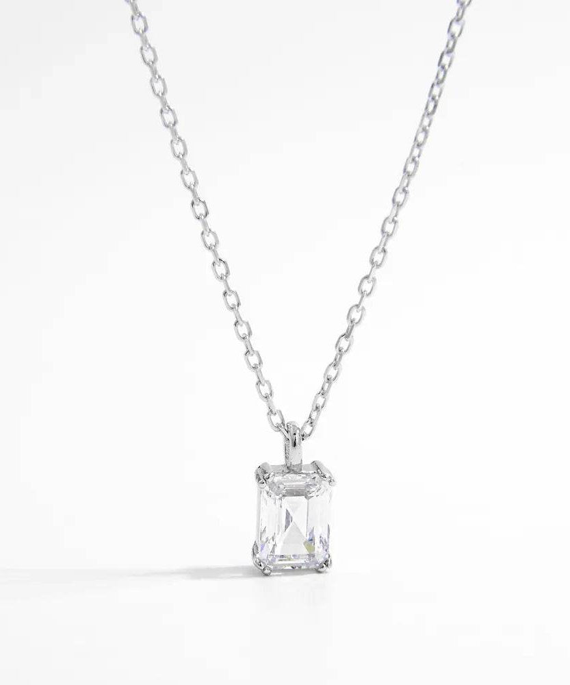 925 Sterling Silver Zircon Pendant Necklace - ELY VESSA LLC