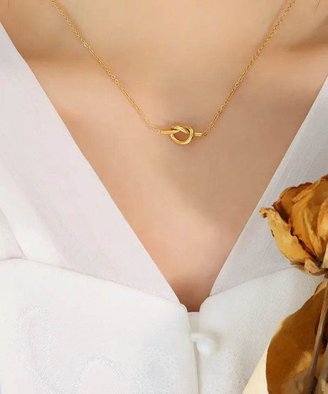 18K Gold-Plated Knotted Necklace - ELY VESSA LLC