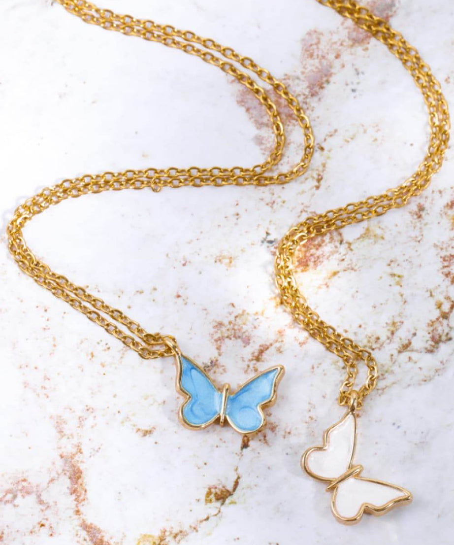 Butterfly Pendant Copper 14K Gold-Plated Necklace - ELY VESSA LLC