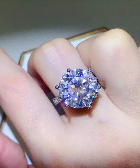 10 Carat Moissanite 925 Sterling Silver Ring - ELY VESSA LLC