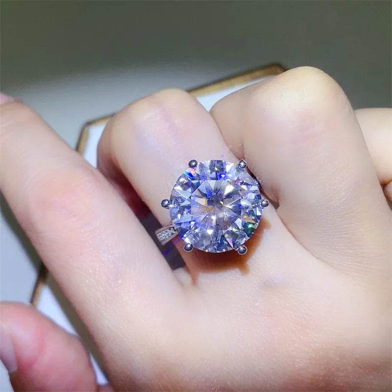 10 Carat Moissanite 925 Sterling Silver Ring - ELY VESSA LLC