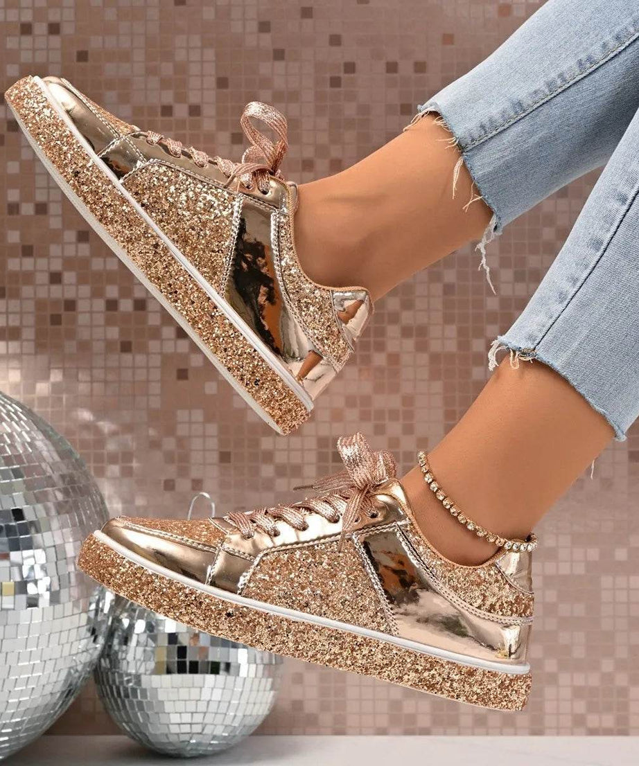 Round Toe Lace Up Sneakers - ELY VESSA LLC