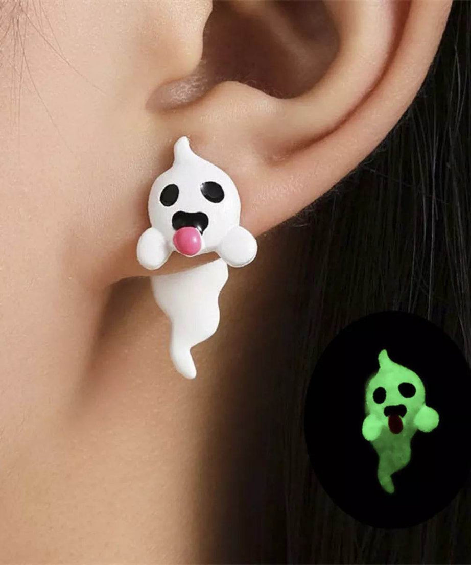 Halloween Ghost and Pumpkin Dangle Earrings - ELY VESSA LLC