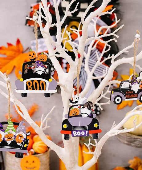 4-Piece Halloween Element Car-Shape Hanging Widgets - ELY VESSA LLC