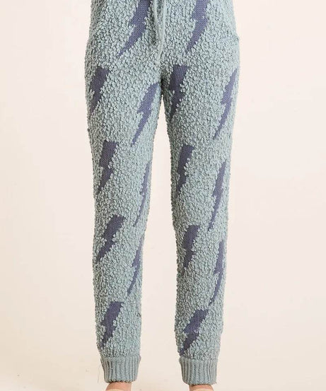 BiBi Cozy Soft Hairy Popcorn Sweater Pants - ELY VESSA LLC