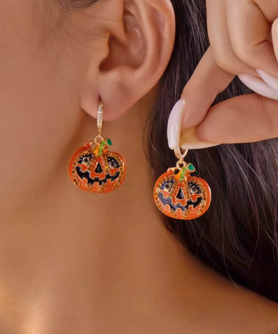 Halloween Pumpkin Drop Earrings - ELY VESSA LLC