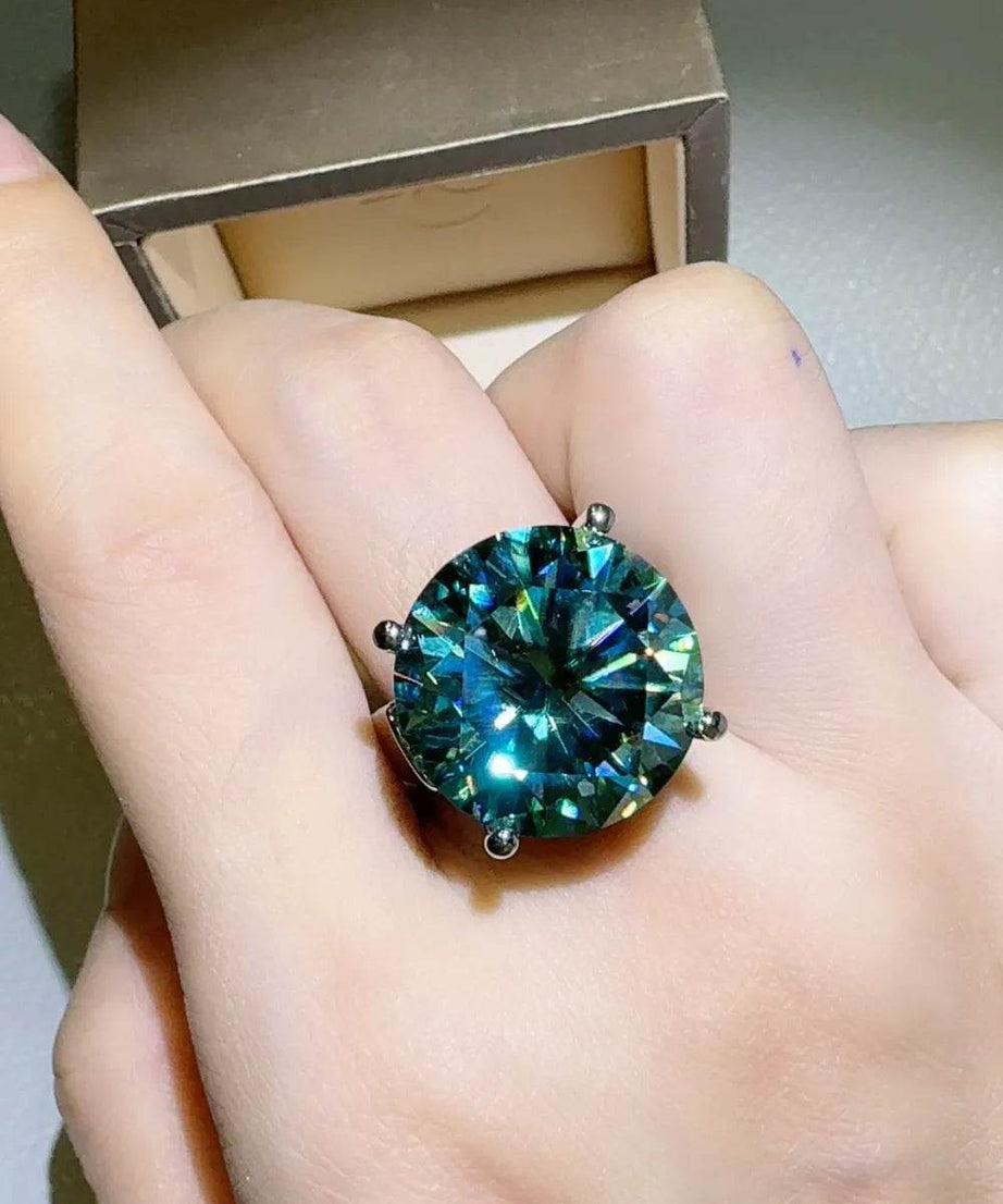 20 Carat Moissanite 925 Sterling Silver Ring - ELY VESSA LLC