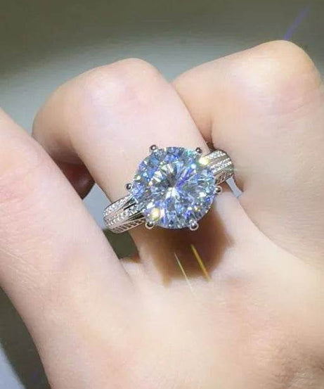 5 Carat Moissanite 925 Sterling Silver Ring - ELY VESSA LLC