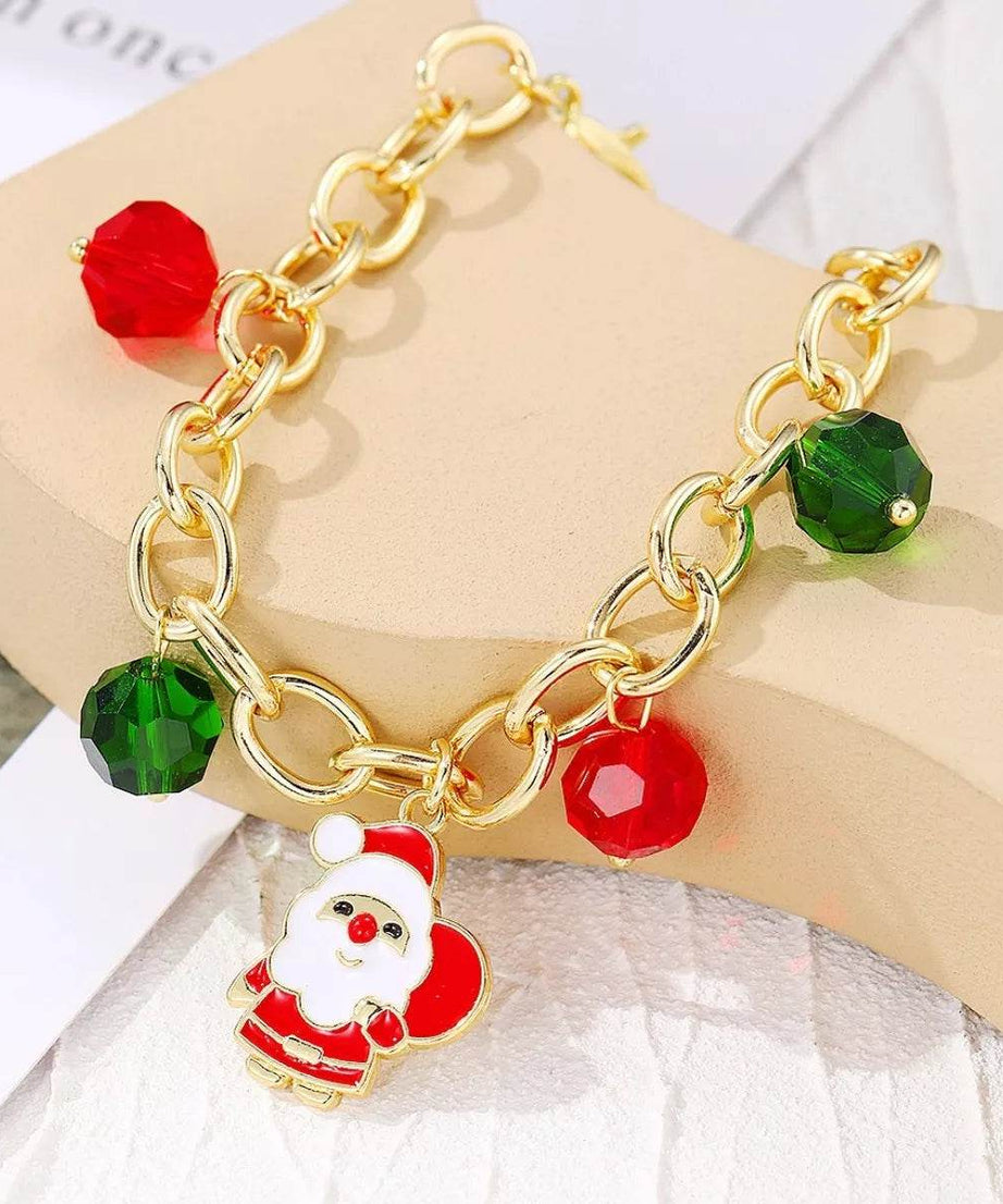 Christmas Santa Snowman Bracelet with Colorful Crystal - ELY VESSA LLC
